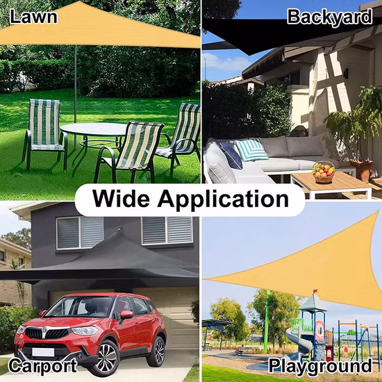 Custom Outdoor Patio Garden Canopy Car Park Triangle HDPE Sun Shade Sail