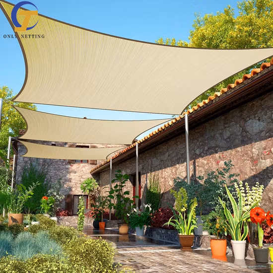 Vela parasole in HDPE triangolare per parcheggio con tettoia da giardino personalizzata per patio esterno