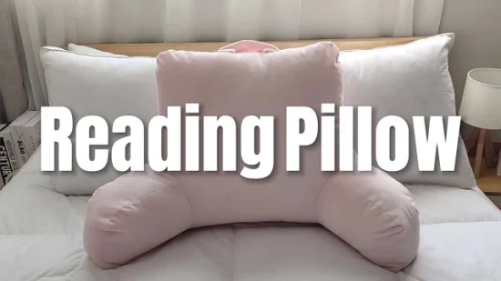 Cuscino da lettura con cuneo per letto, grande cuscino per schienale per adulti, con braccioli, supporto per la schiena per sedersi sul divano letto